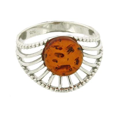 Classic Amber "DNA" Cognac Amber Ring