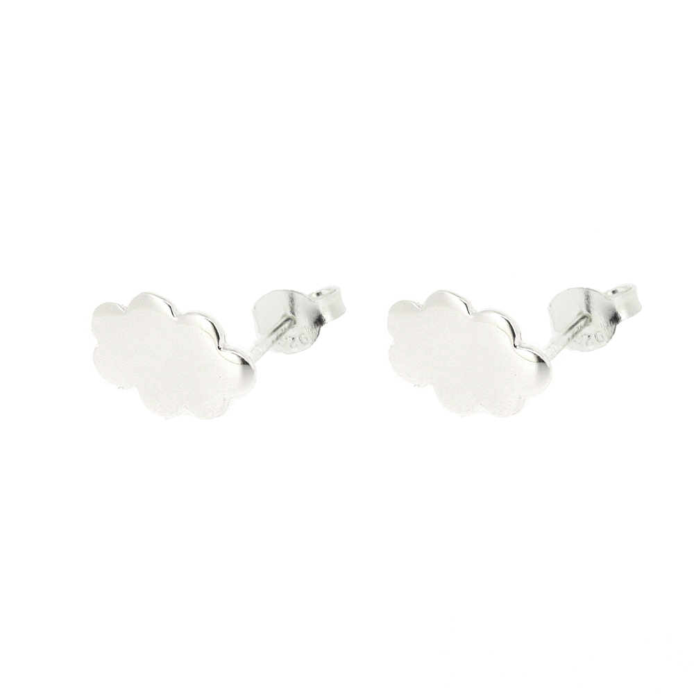 Silver Creation Lonely as a Cloud Studs 