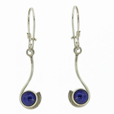 Curve Single Stone Drop Earrings