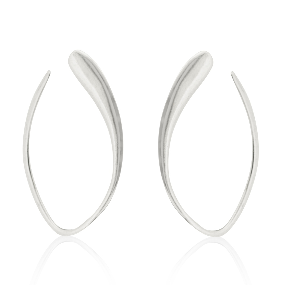Simply Silver Flat Hoop Stud Earrings