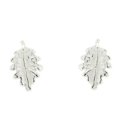 Silver Creation Oak Leaf Stud Earrings