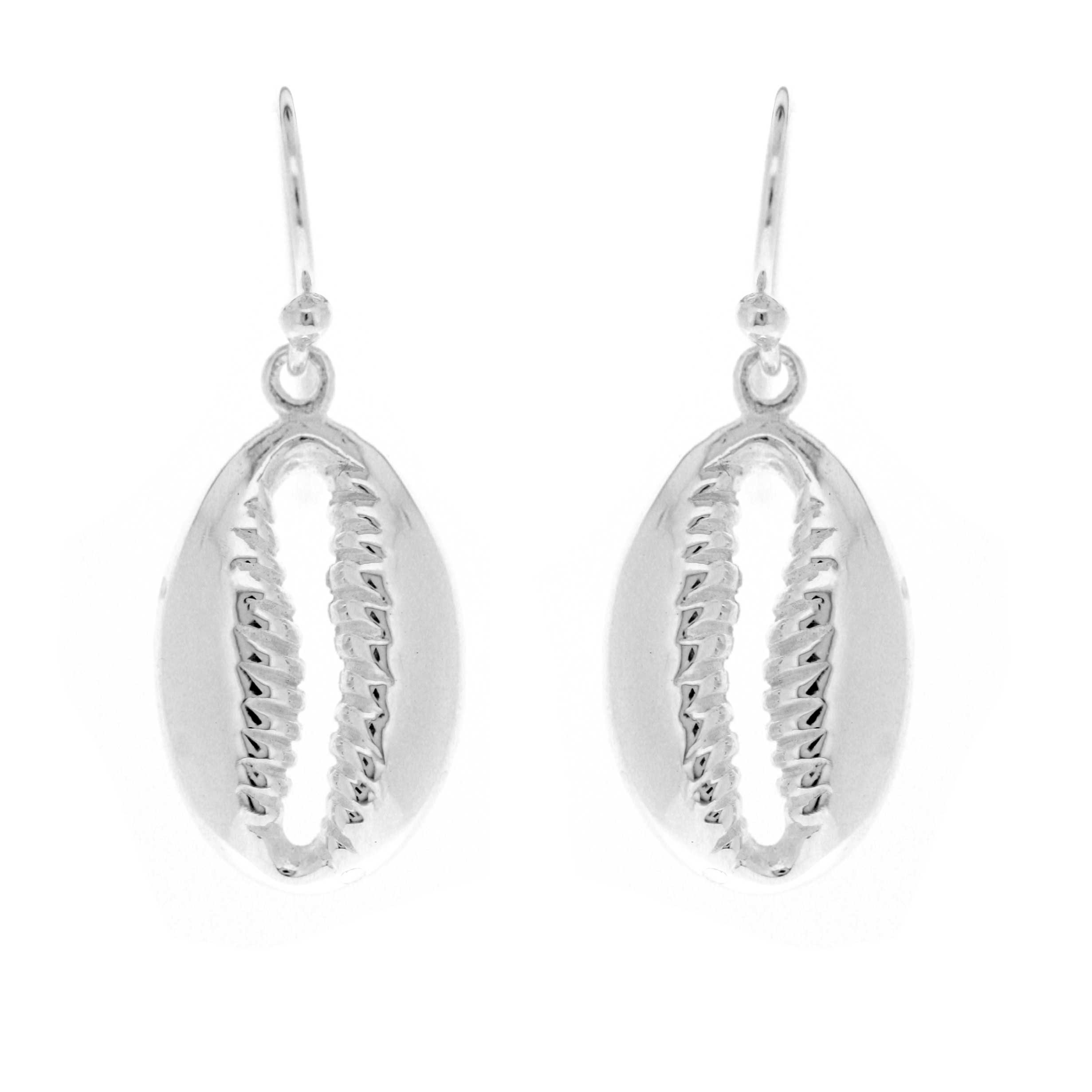 Simply Silver Cowrie Shell Earrings