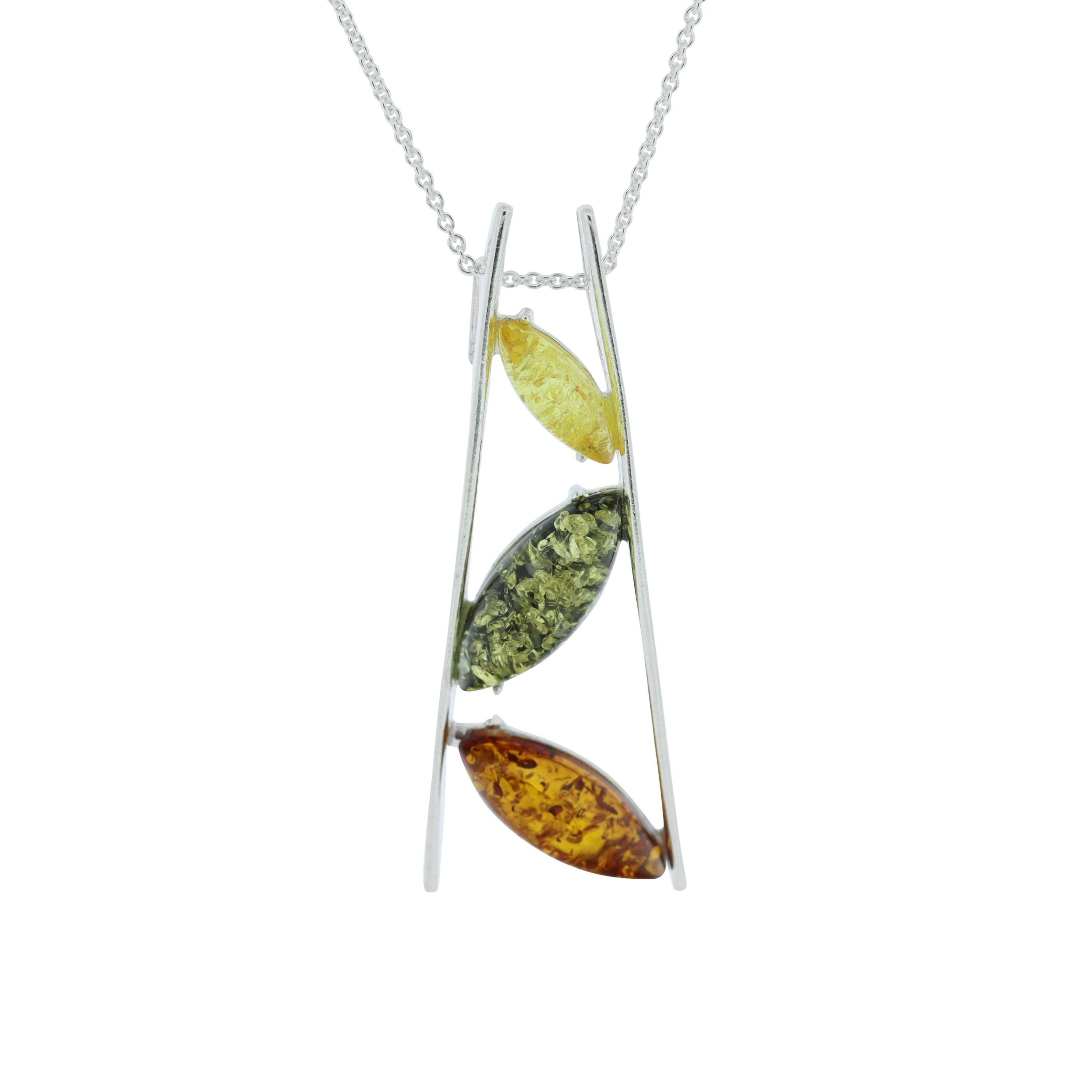 Classic Amber Marquise Ladder Pendant