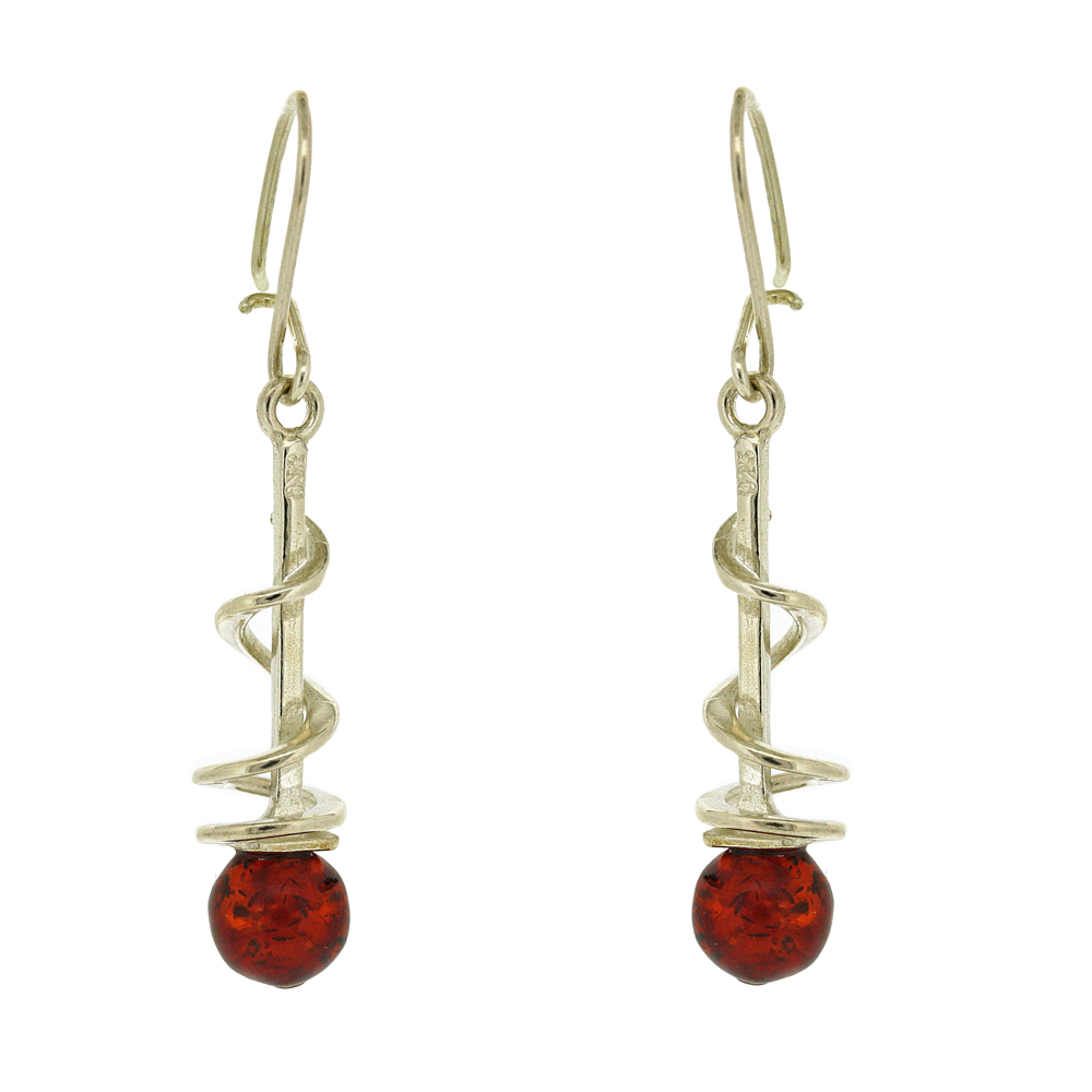 Classic Amber Corkscrew Earrings