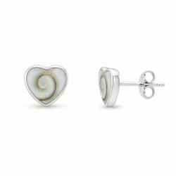 Bemine Shell Heart Stud Earrings
