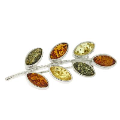 Classic Amber Mixed Branch Brooch