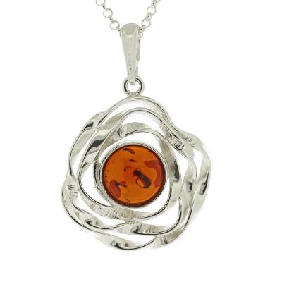 Classic Amber Whirlpool Pendant 