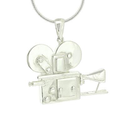 Silver Creation Movie Camera Pendant 