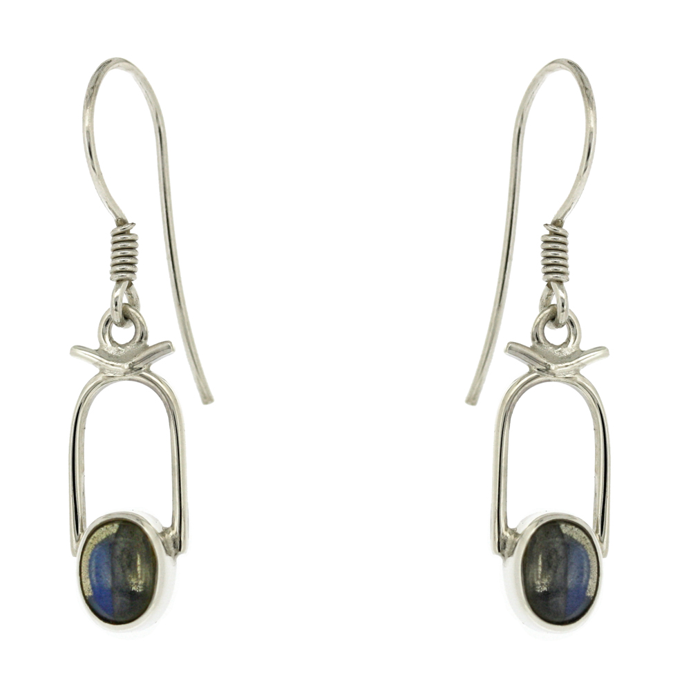 Oval and Arch Stone Earrings