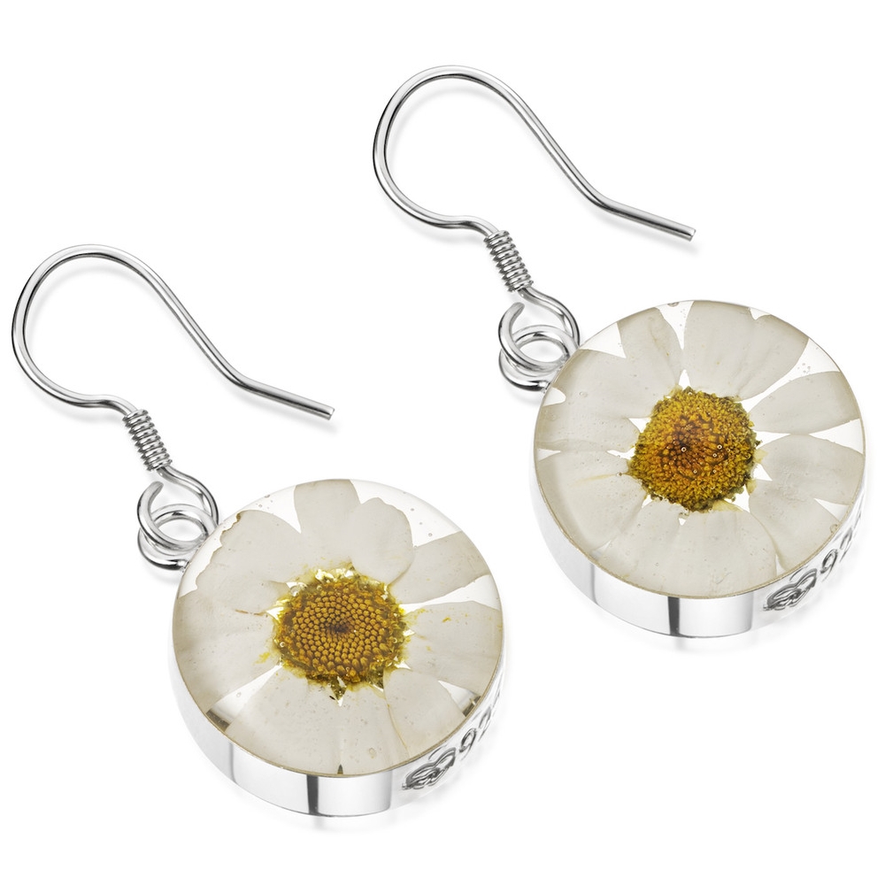 Shrieking Violet Daisy Round Earrings