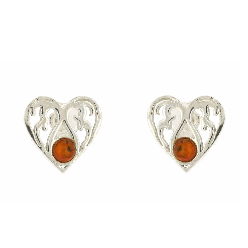 Classic Amber Burning Love Studs