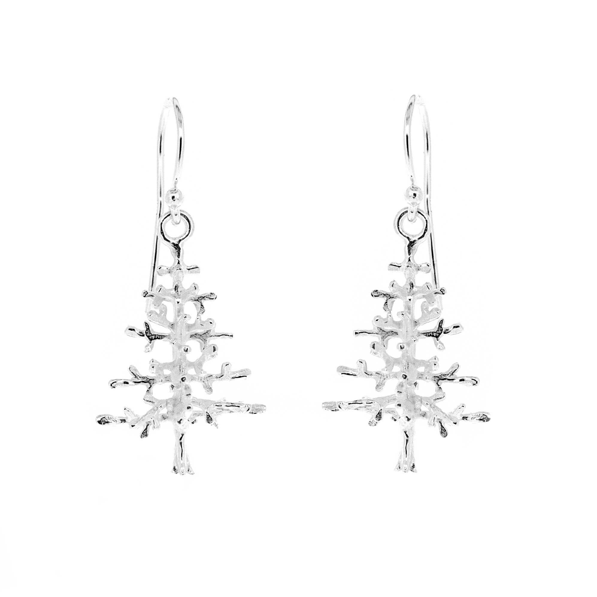 Silver Creation Christmas Tree Earrings