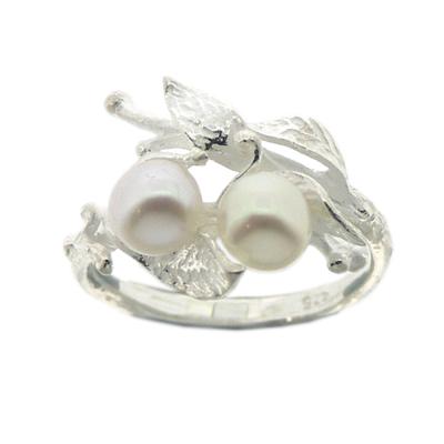 Silver Creation Secret Garden with Pearl Ring 