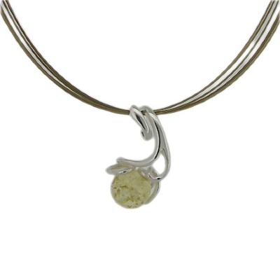 Amber Swirls Single Drop Necklace