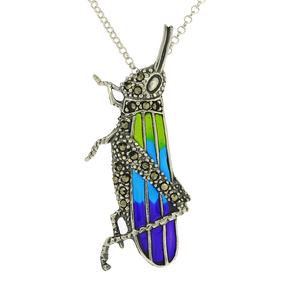 Enamels Grasshopper Pendant