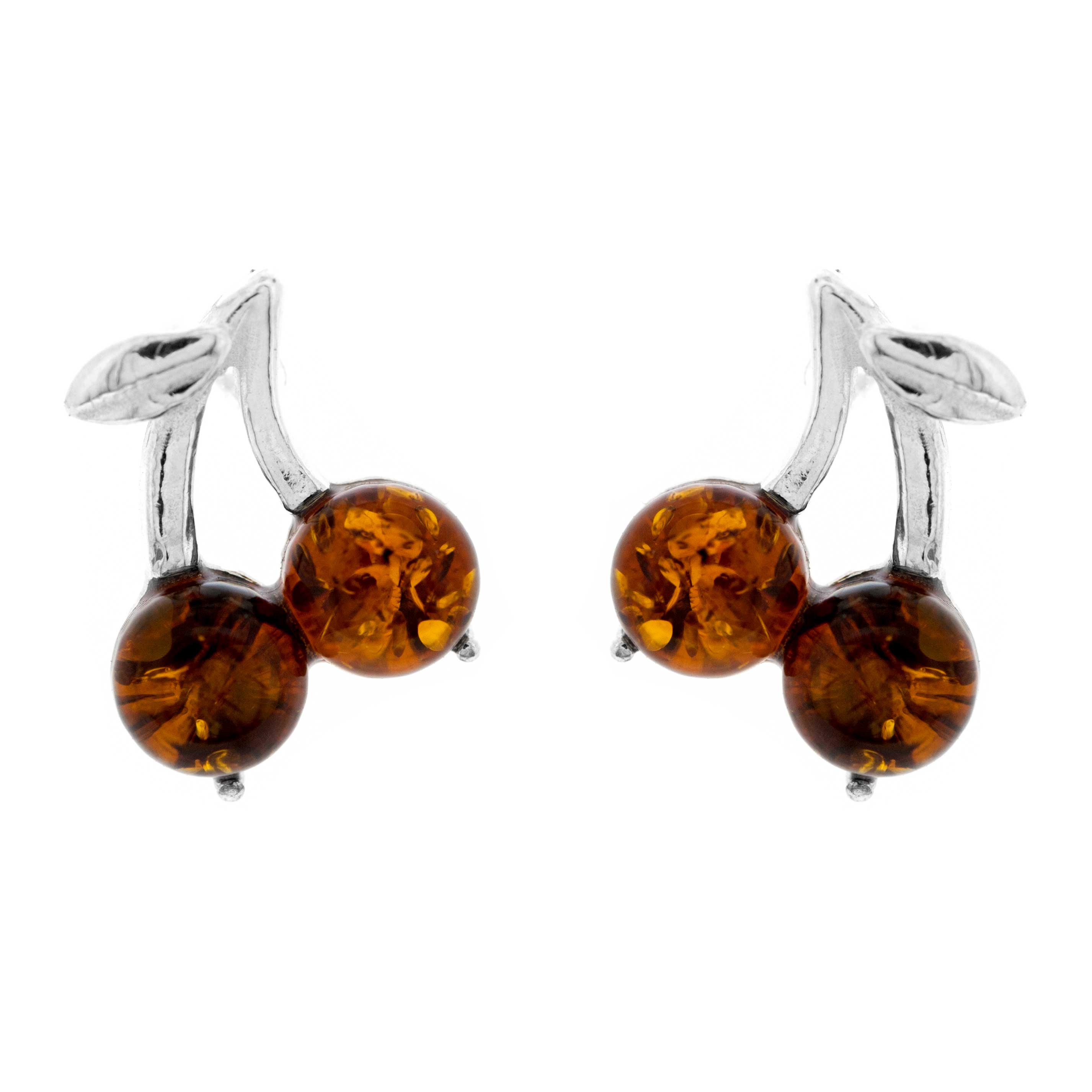 Classic Amber Small Cherry Studs