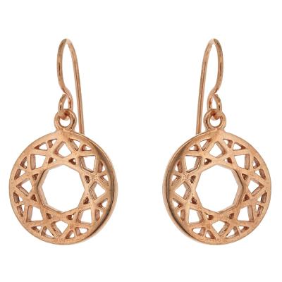 Geo Diamonds Round Cut Drop Earrings