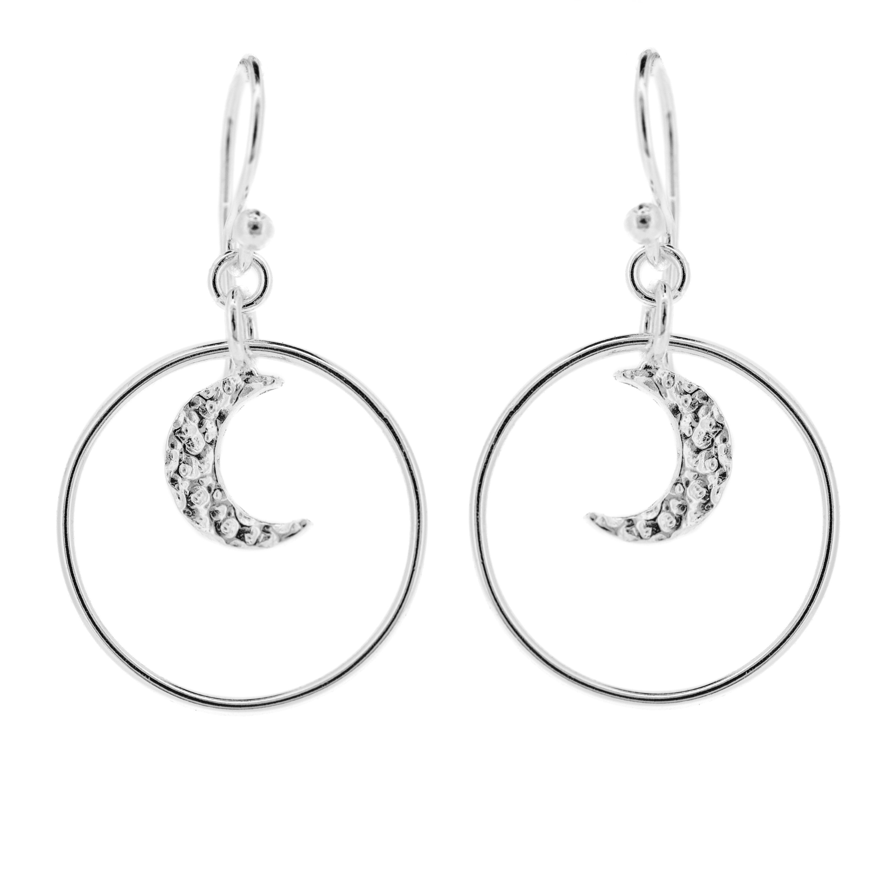 Silver Creation Moon Earrings