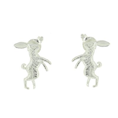 Silver Creation Boxing Hare Stud Earrings