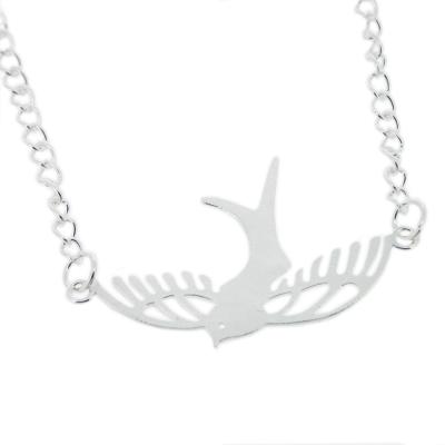 Kitten Flying Bird Necklace 