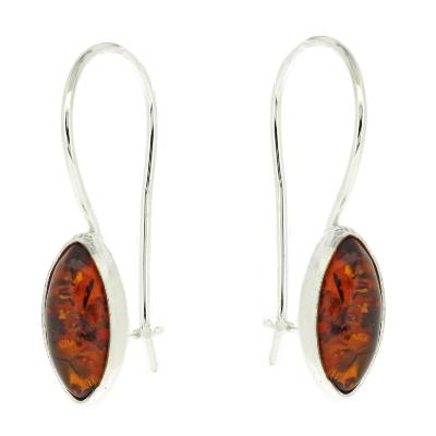 Classic Amber Marquise Drop Earrings