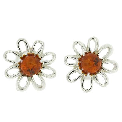 Classic Amber Daisy Studs