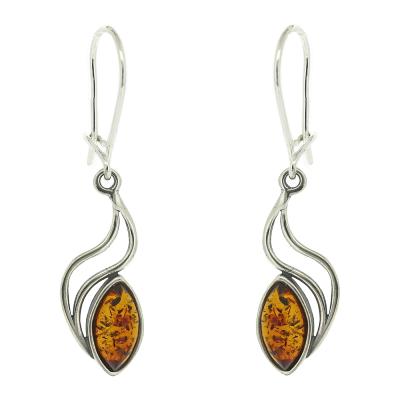 Classic Amber Double Wave Earrings