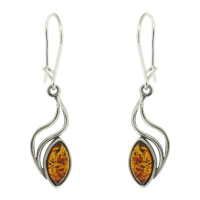 Classic Amber Double Wave Earrings