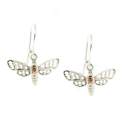 Silver Creation Deaths Head Moth Earrings 