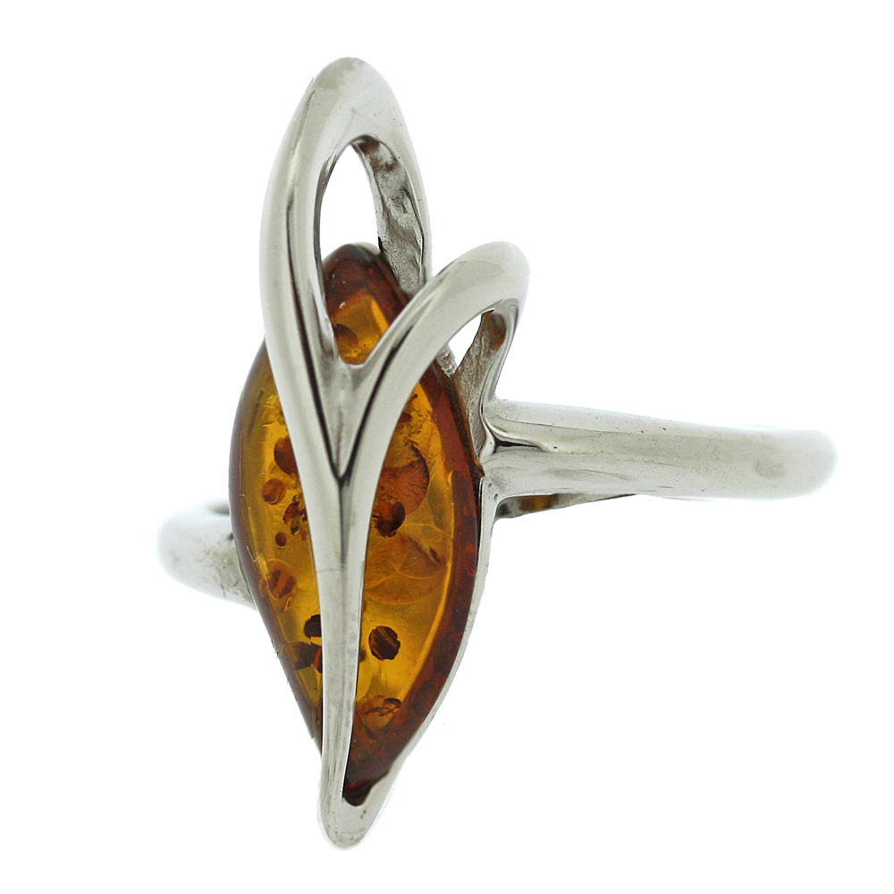 Classic Amber Zabelle Tear Swish Cognac Ring