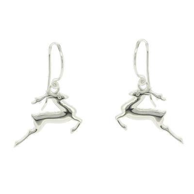 Silver Creation Leaping Deer Earrings
