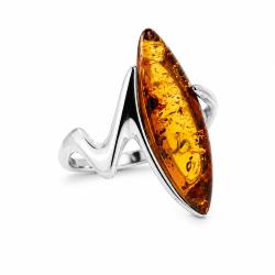 Amber Art Paint Cognac Amber Ring
