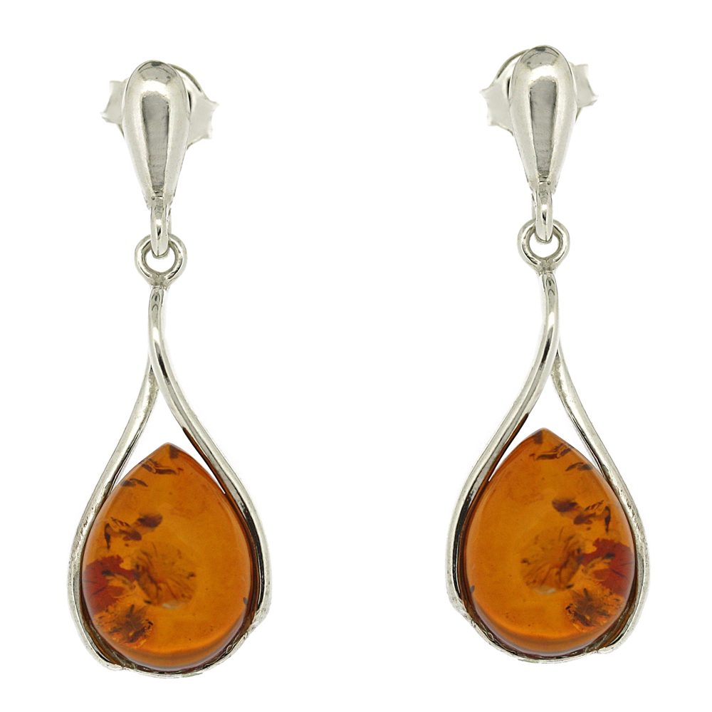 Classic Amber Tear Earrings