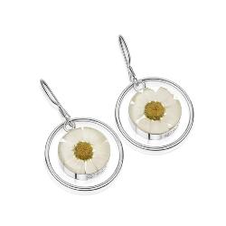 Shrieking Violet Daisy Round Earrings
