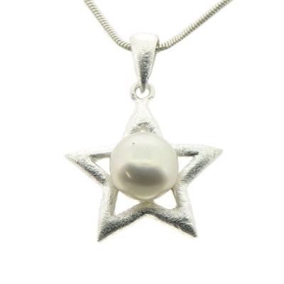 Silver Creation Star Pearl Pendant