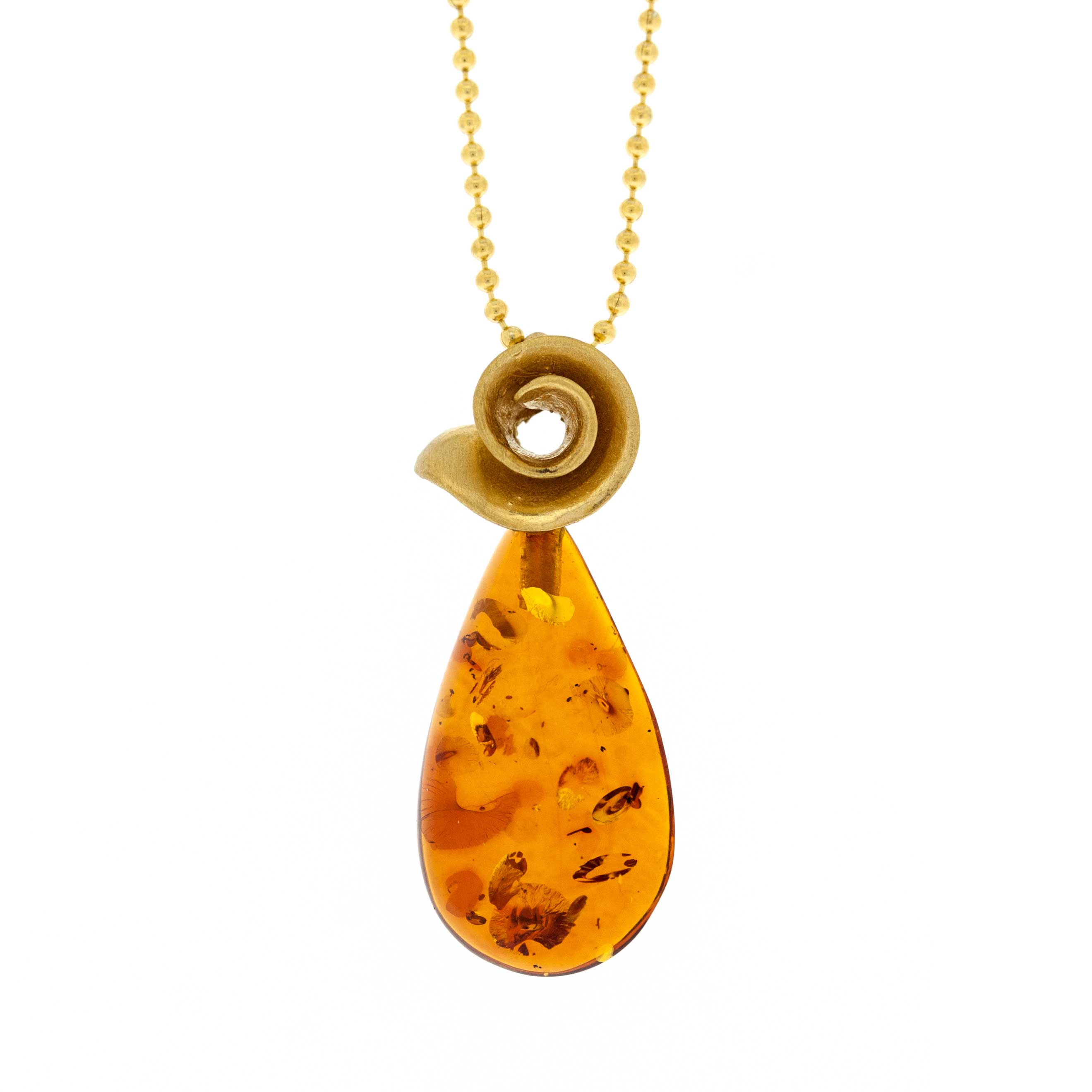 Amber Art  Spiral Necklace