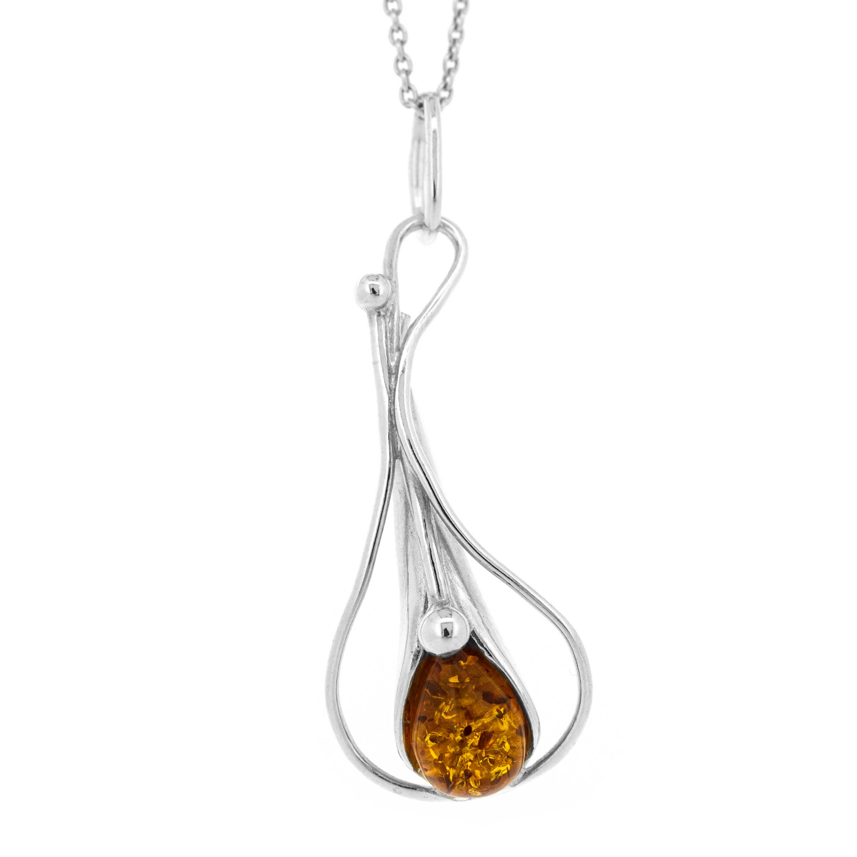 Classic Amber Framed Flute Pendant