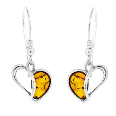 Classic Amber Half Heart Earrings