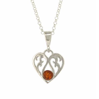 Classic Amber Burning Love Pendant