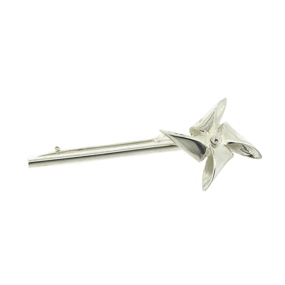 Silver Creation Beach Windmill Brooch