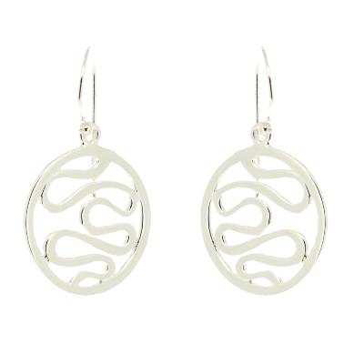 Silver Creation Round Swirl Drop Earrings 