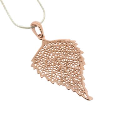 Silver Creation Skeleton Leaf Pendant