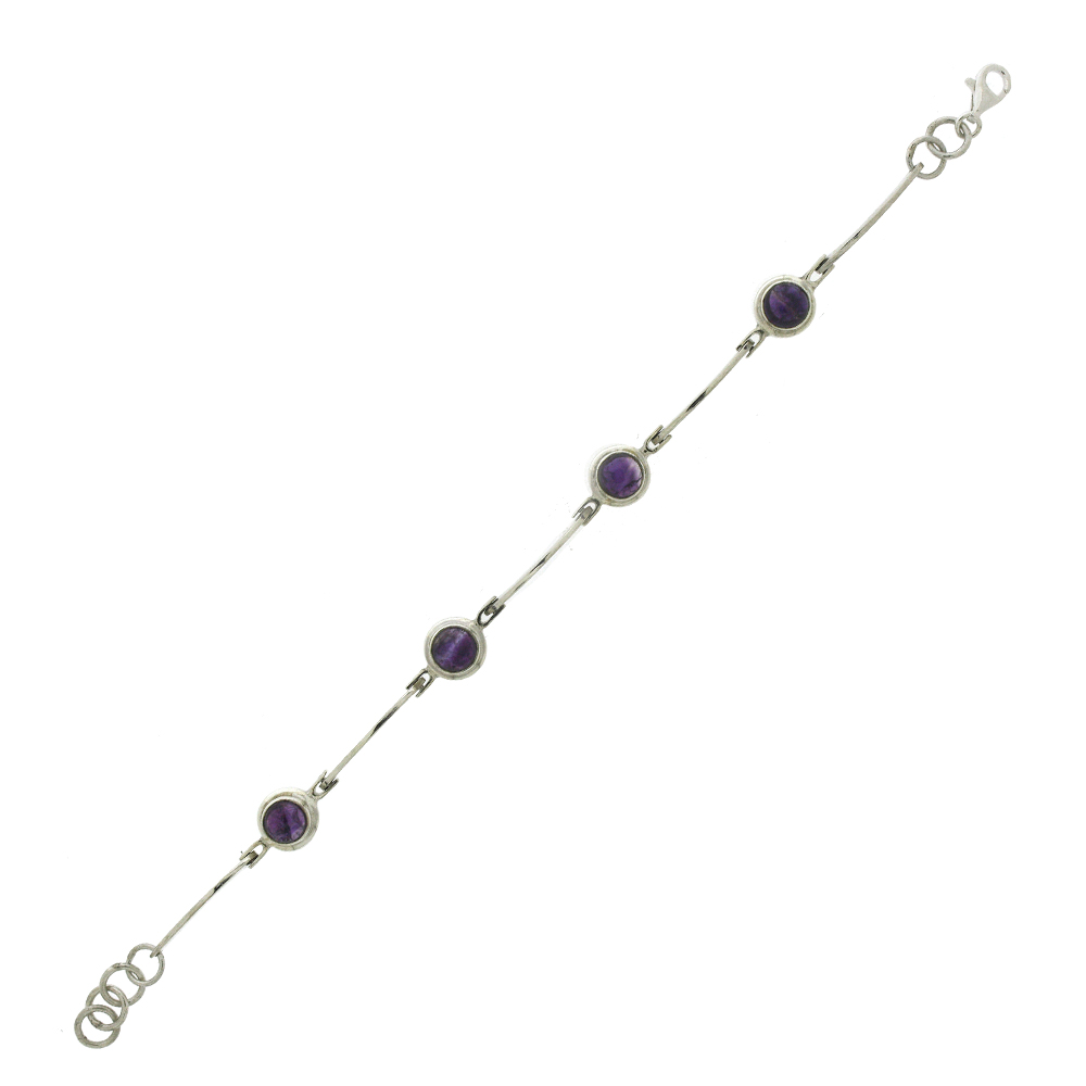 Round and Long Link Stone Bracelet