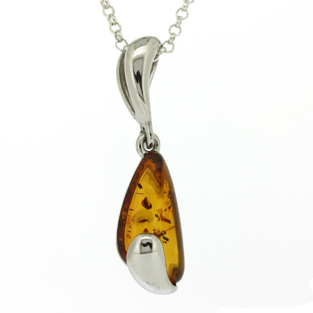 Classic Raindrop Amber Pendant