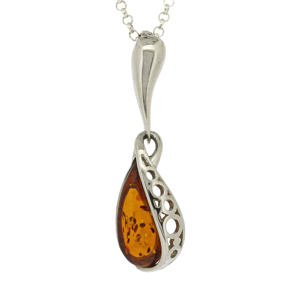 Classic Fancy Tear Amber Pendant 