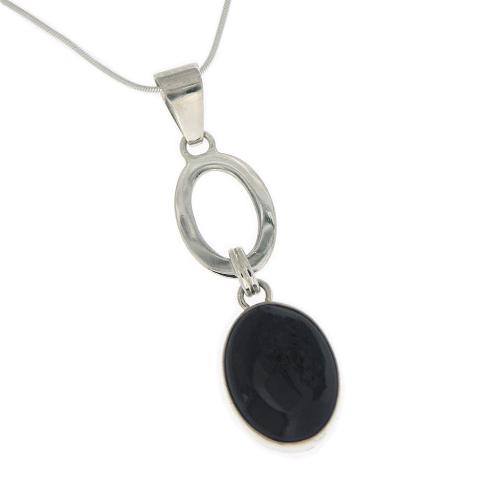 Bemine Double Oval Onyx Pendant