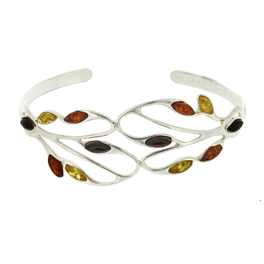 Classic Amber Branch & Leaves Bangle