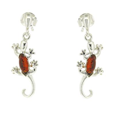 Classic Amber Gecko Earrings