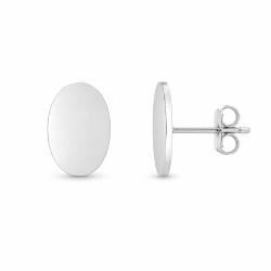 Simply Silver Flat Oval Studs