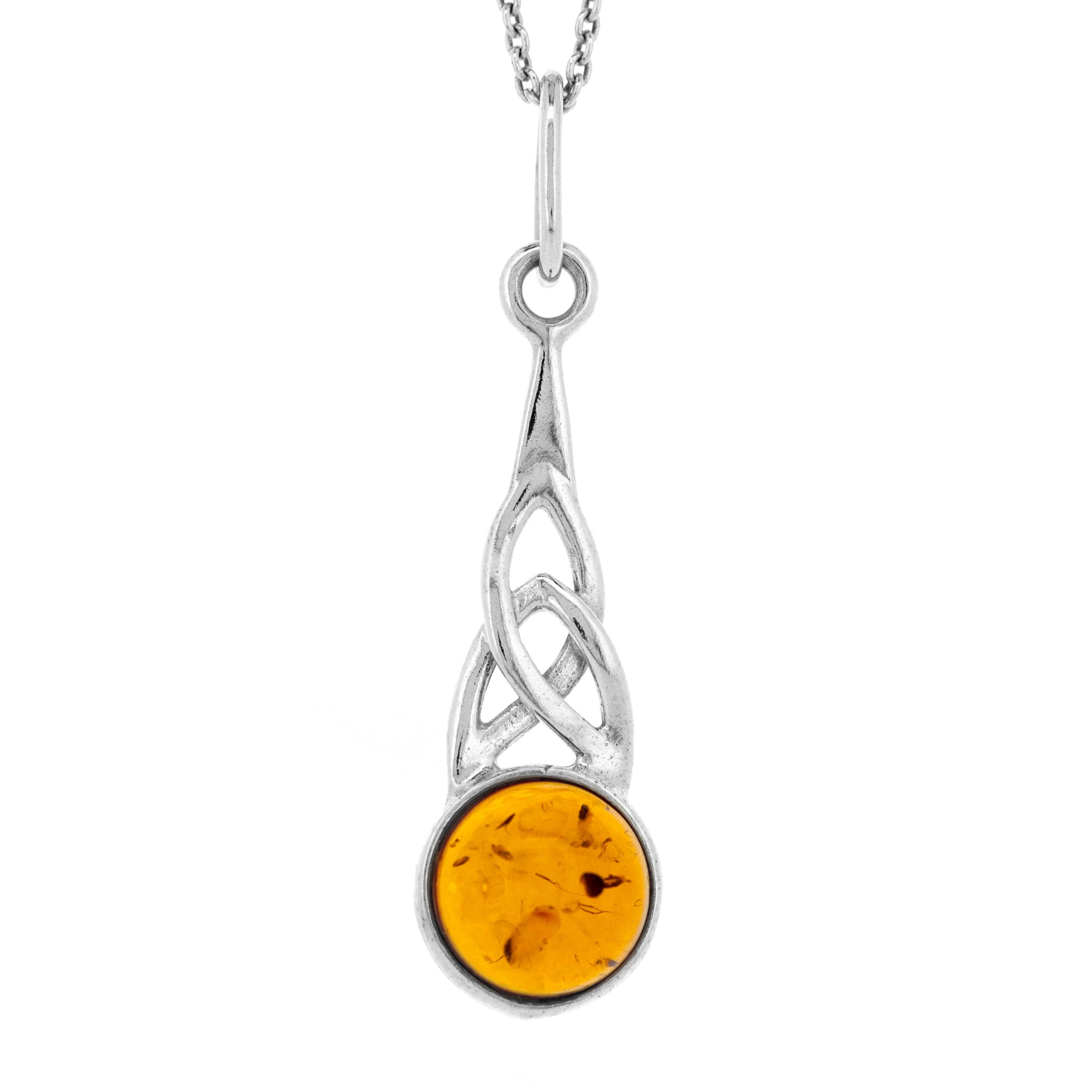 Classic Amber Celtic Cognac Pendant